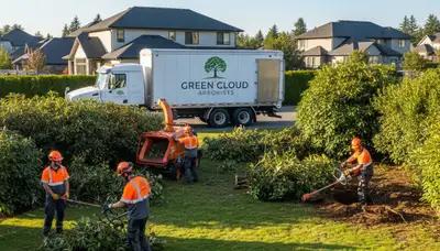 Professional shrub removal service in Wellesley MA clearing overgrown bushes and foundation plants
