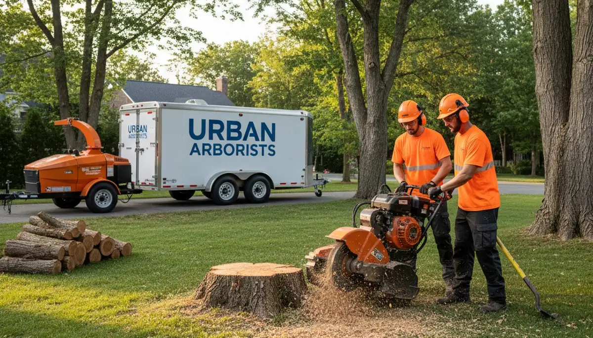 Professional stump grinding service in Wellesley, MA by Chop Chop Tree removing old tree roots safely