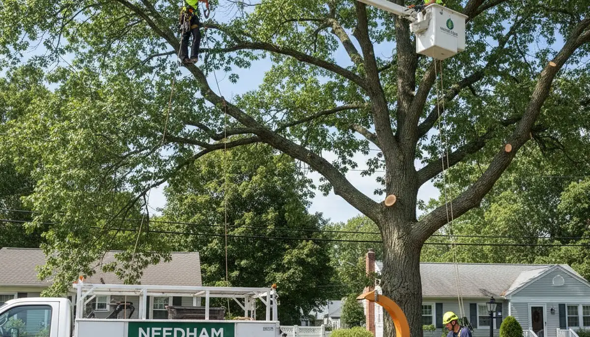 Professional tree removal service in Wellesley MA safely clearing trees and debris